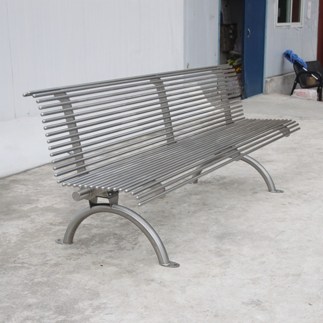 Stainless steel outdoor bench seats garden metal long bench seating