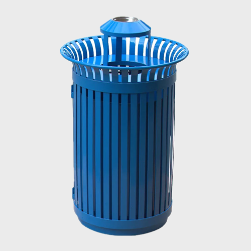 garden steel standing trash can with ashtray