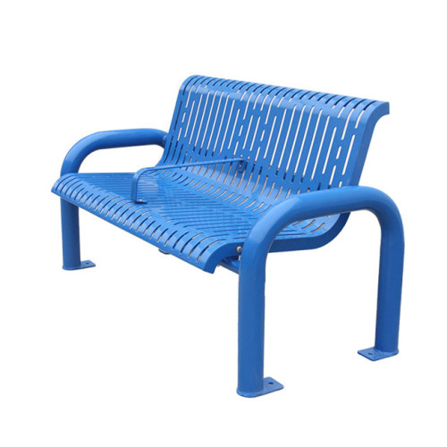 outdoor garden blue decorative metal bench for customer