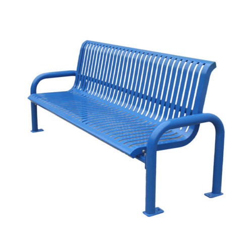 public modern blue metal park waiting benches for customer