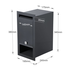 modern lockable square curbside letterbox