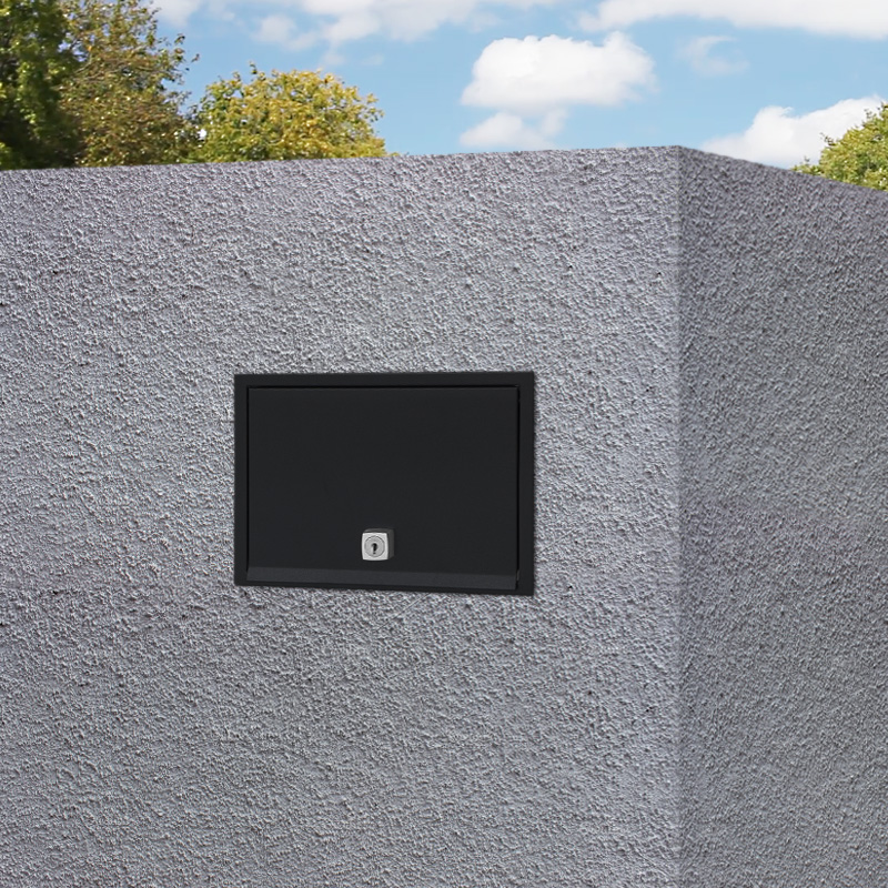 black metal curbside secure mailbox