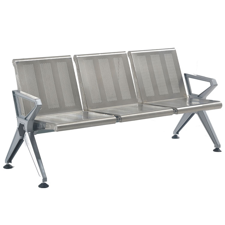 stainless steel railway station waiting chair