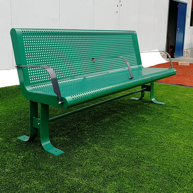 Outdoor Public Stainless Steel Backrest Bench