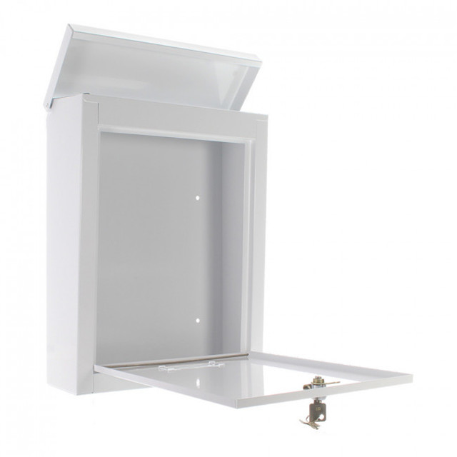 modern outdoor custom white steel mailing boxes