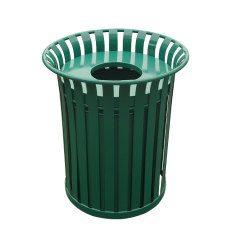 outdoor garden steel trash bin