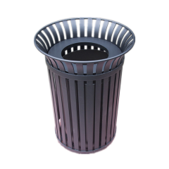 outdoor garden steel trash bin