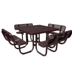 outdoor expanded metal picnic dining table and chairs