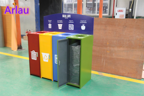 Outdoor color sorting dustbin for customers
