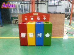 Outdoor color sorting dustbin for customers