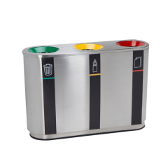 Campus stainless steel recycling bins