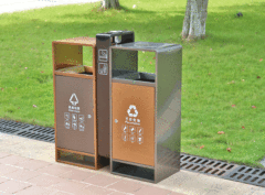 large outdoor stainless steel garbage bins
