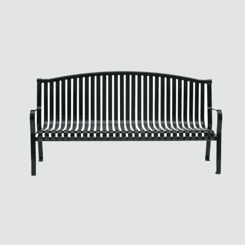 outdoor garden furniture slatted steel bench