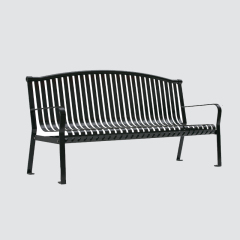 outdoor garden furniture slatted steel bench