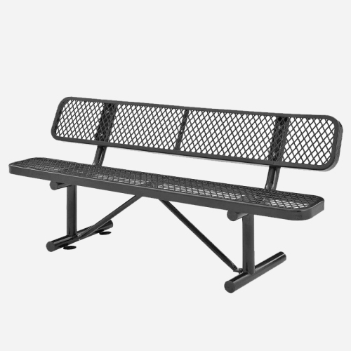 outdoor metal mesh park seating bench