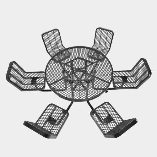 Round Thermoplastic Picnic Table WIth 6 Chairs