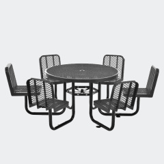 Round Thermoplastic Picnic Table WIth 6 Chairs