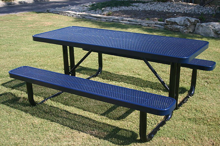 6′ & 8′ Portable perforated metal Rectangular Picnic Tables