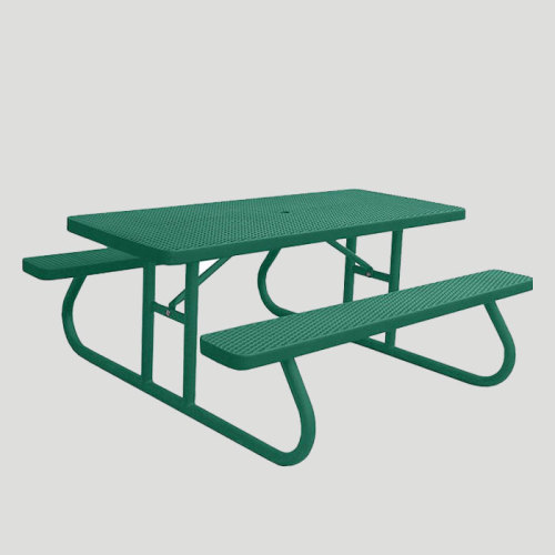 Outdoor perforated children's picnic dining table with bench