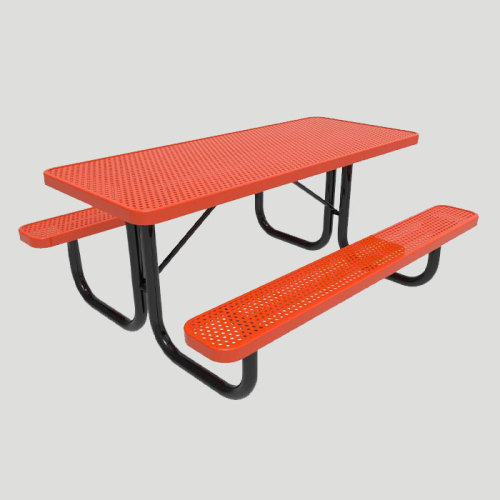 6′ & 8′ Portable perforated metal Rectangular Picnic Tables