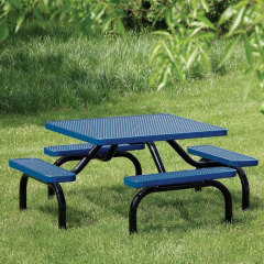 Outdoor thermoplastic table with 4 benches