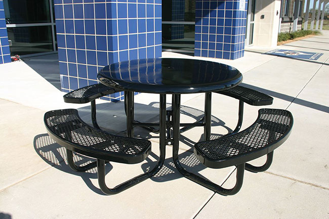 solid top disabled expanded metal picnic tables and chairs