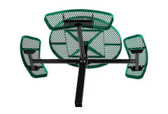 Embedded Round picnic table with four benches