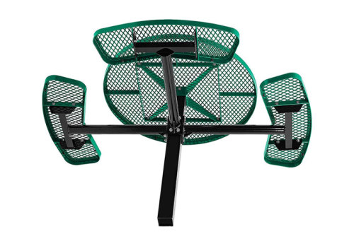 Embedded Round picnic table with four benches