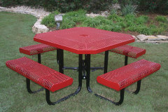 46" Square Thermoplastic Polyethylene Coated Picnic Table