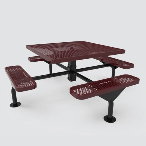 8 seater square thermoplastic coated school picnic table