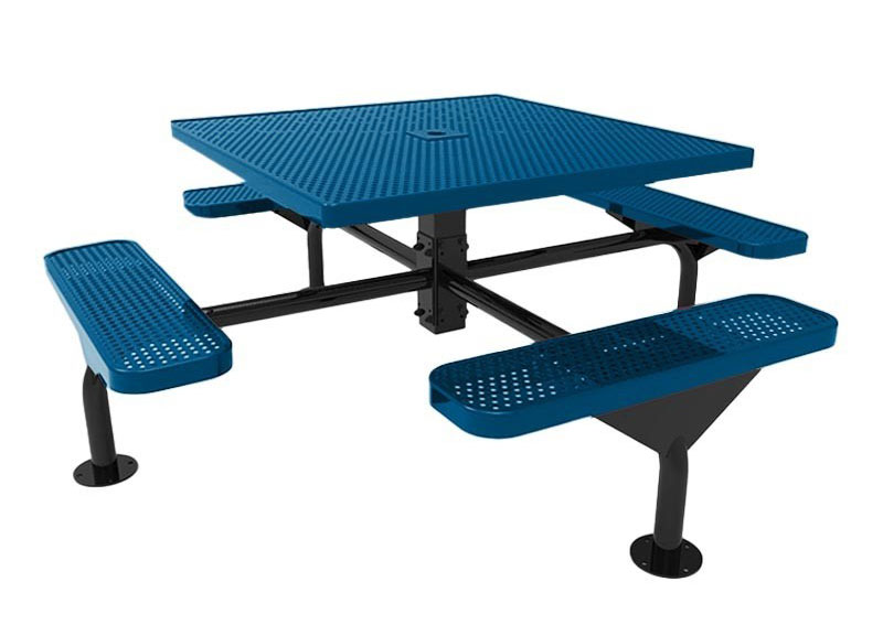 8 seater square thermoplastic coated school picnic table