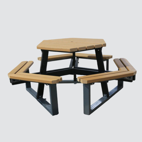 wood table and bench set