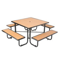 Outdoor patio 8 person WPC picnic table and chairs