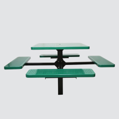 46" Square Perforated Steel Picnic Table