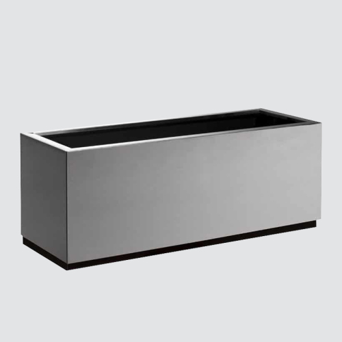 Design custom airport decoration rectangular metal stainless steel flower box flower pot factory direct sales