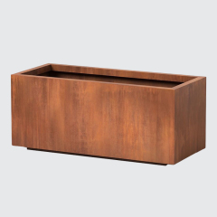 custom park garden corten steel flower box flower pot