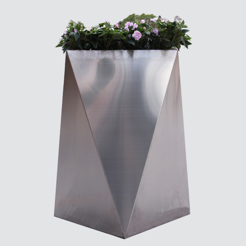 Shopping mall airport large flower pot outdoor stainless steel flower box