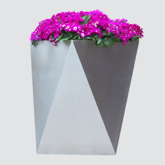 Shopping mall airport large flower pot outdoor stainless steel flower box