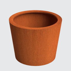 Weathering Steel Conical Garden Hot Sale Decorative Eco Round Planter Planter