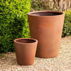 Weathering Steel Conical Garden Hot Sale Decorative Eco Round Planter Planter