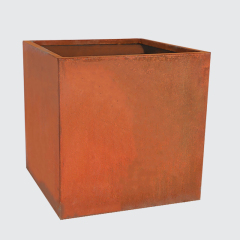 Outdoor garden gardening high rectangular corten steel flower pot manufacturers