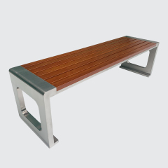 outdoor backless wood simple park bench