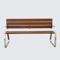 Stainless steel wood bench chair