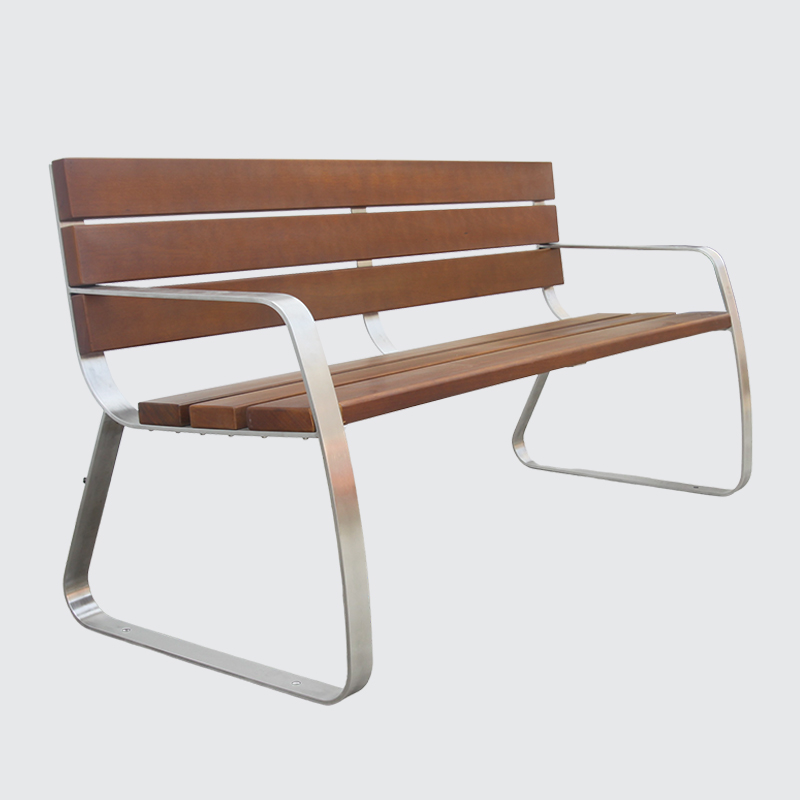 Stainless steel wood bench chair