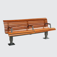 Outdoor park wood steel bench