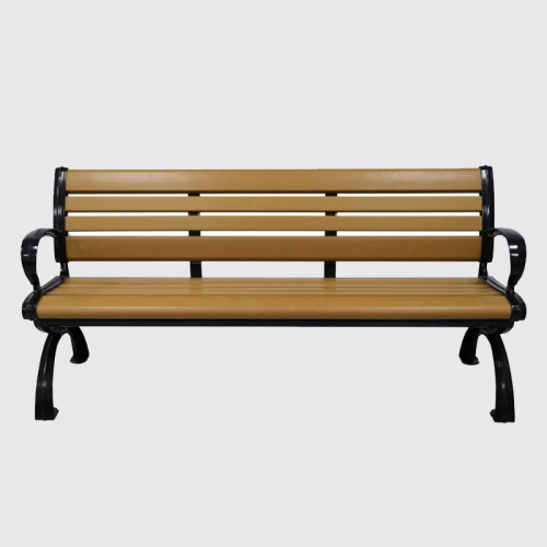 Outdoor long antique wood bench