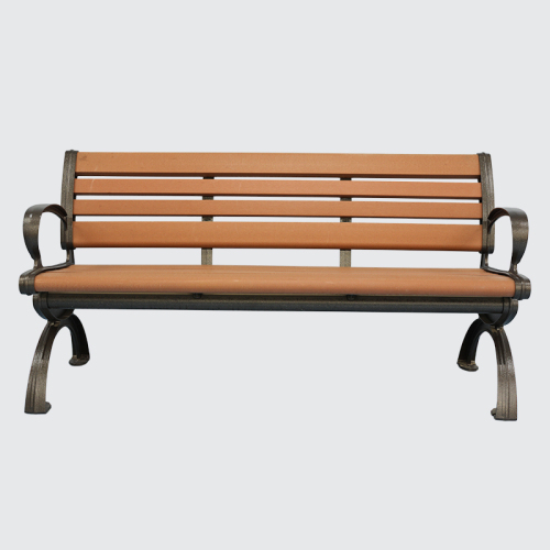 Outdoor long antique wood bench