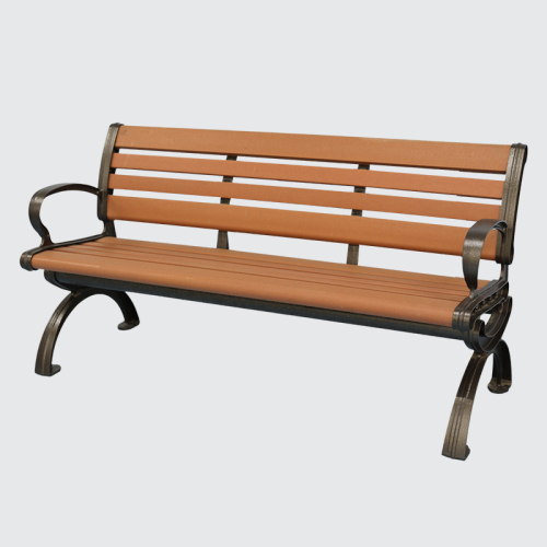 Outdoor long antique wood bench