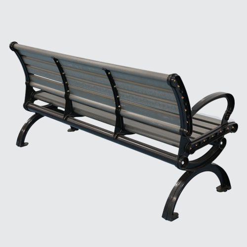 Outdoor long antique wood bench