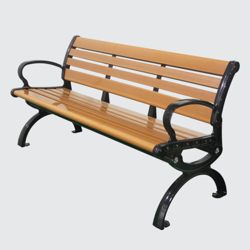 Outdoor long antique wood bench